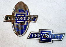 Antique 1915-1928 & 1929-1932 Chevrolet Radiator Badge Emblems - Lot of 2 picture