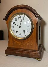 antique inlaid marquetry inlaid wood brass Ansonia NYC dome top mantel clock picture