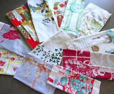 LOT of 12 Vintage 50s 60s Printed Cotton Tablecloths Fruit Floral Mod Chickens picture