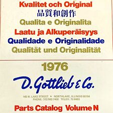 1976 Gottlieb Parts Catalog Pinball Arcade Manual Volume N ORIGINAL picture