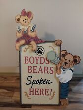 BOYDS BEARS Advertising Wooden Sign Boyds Bears Spoken Here 36