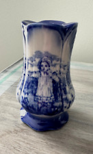 Antique Flow Blue Staffordshire England Hatpin Holder picture