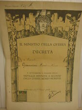 ANTIQUE IL MINISTRO DELLA GUERRA DECRETA, ROMA ITALY 1921, 19 1/2