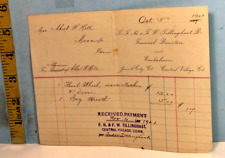 1901  T. H, & W. Tillinghast Dr.  Funeral Directors Invoice, Conn picture