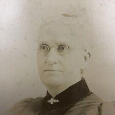 Victorian Antique Photo Cabinet Card Springfield,OH White Haired Grandma Glasses picture