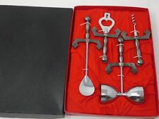VINTAGE NEW KNIGHT'S ARMOR 4 PIECE BAR ACCESSORIES SET MADE IN JAPAN picture