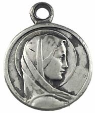Vintage Catholic Lourdes Souvenir Des Apparitions Silver Tone Religious Medal picture
