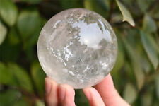 370g Unique Natural White Quartz Sphere Carved Crystal Ball Healing .XQ2193 picture