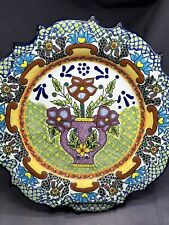 Vintage Mexican Pottery Talavera Hand Painted Wall Plate Tobias Huerta Signed picture