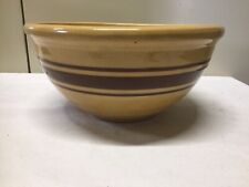 Antique WELLER Striped Primitive Utility Mixing Serving Nesting Pottery Bowl 10” picture