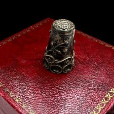 Antique Vintage Nouveau Sterling Silver Thumb Sewing Thimble Collectible 3.2g picture