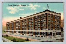Ottawa, IL-Illinois, Central Life Building Antique, Vintage Souvenir Postcard picture
