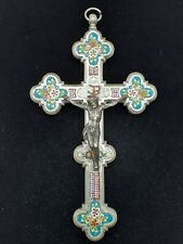 Antique Micro Mosaic Crucifix Pendant Necklace by Joseph Anton Stocker 6