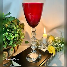 Baccarat Vega Ruby Red Rhine Wine Glass Vintage Singed Vega Baccarat Wine - 1 picture