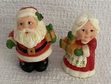 Vintage HALLMARK CARDS INC Santa & Mrs. Claus Plastic Salt and Pepper Shakers picture