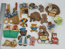 Vintage 80s Teddy Bear Magnets Giftco Memo Buddies Bear Essentials Flocked Teddy picture