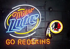 Miller Lite Washington Redskins Neon Sign 24x20 Beer Bar Pub Wall Display picture