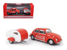 1967 Volkswagen Beetle Red with Teardrop Travel Trailer Red and White picture