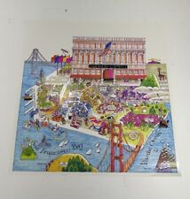 VINTAGE LOVELY  ILLUSTRATED CARTOON MAP OF SAN FRANCISCO CA NOS picture