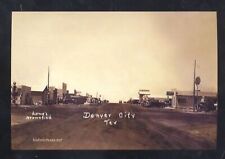 REAL PHOTO DENVER CITY TEXAS DOWNTOWN DIRT STREET SCENE POSTCARD COPY picture