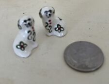 2 VTG Miniature Staffordshire Dogs Dollhouse Mantle Pair Tiny picture