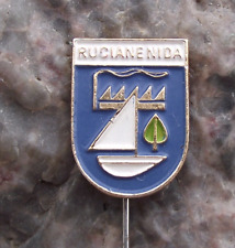 Vintage Poland Heraldic Polish City Town Crest Ruciane Nida Pin Badge picture