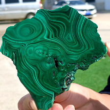 305G Natural glossy Malachite transparent cluster rough mineral sample picture