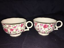 2 YADA CHINA CHINTZ CUP JAPAN Pink Rose Gold Trim picture