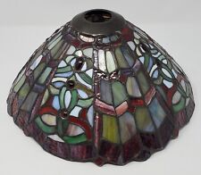 Tiffany Style Stained Glass Lamp Shade Unsigned Excellent Condition & Colors picture