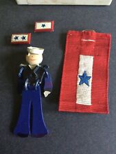 Vintage WWII sweetheart celluloid Navy sailor pin, Son In Service , Homefront picture