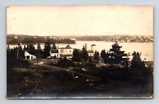 c1927 RPPC Aerial View of Boothbay Harbor Maine ME Real Photo Postcard picture
