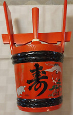 Vintage Japanese Red Sake / Wine Barrel Jug for Decorative Use. Empty picture