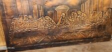Last Supper Depiction in Copper Relief - Handmade, Mounted on Wood w/Hanger picture