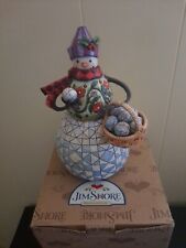 2006 Jim Shore Heartwood Creek C4006030 ‘’Ready To Roll’’ Snowman w/Basket 9.5’’ picture