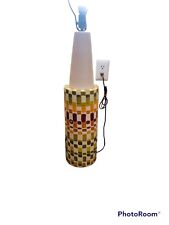 Bitossi Tall 1950's  Aldo Londi Hand Painted Mosaic Ceramic Table Lamp Signed picture