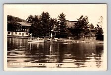 Fairlee VT-Vermont RPPC, Lake Morey Inn, Swimming Dock, Vintage c1930 Postcard picture