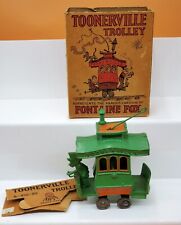 1920’s Cast Iron Toonerville Trolley Toy by Dent Mfg. with Box picture