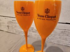 Veuve Clicquot Yellow Label Acrylic Champagne Glasses Orange x 2 New picture
