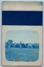 Lexington Minnesota MN Postcard RPPC Photo Farming Famers Working Cyanotype 1907 picture