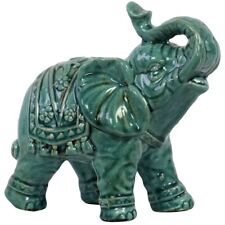 Urban Trends Ceramic Trumpeting Elephant Figurine with Blanket Gloss picture