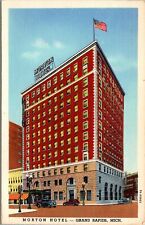 Vtg 1930's Morton Hotel Old Cars Grand Rapids Michigan MI Postcard picture