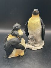 Vintage 1988 Castagna Penguin and Baby Penguin Figurine Statue Set picture