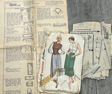 VTG 1949 Simplicity Sewing Blouse Skirt Pattern 3102 Size 16 Bust 34 picture