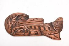 Vintage Northwest Coast Native Salish Bird EAGLE Carved Wood Plaque Totem 12