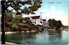 VINTAGE POSTCARD HOTEL INSEL ON THE LAKE AT KONSTANZ GERMANY c. 1910 picture
