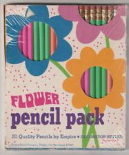 Vintage 1970s Factory Sealed Empire Pencil Co. Shelbyville FLOWER POWER PENCILS picture