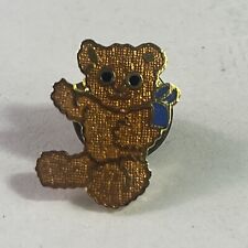 VTG Lapel Pin  Teddy Bear Blue RIbbon picture