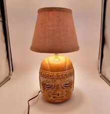 Olmeca Tequila Vintage Pottery Tiki 2 Face Table Lamp With Shade picture