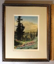 Fine Norman Edson Signed Handcolored Mt. Rainier Photo 