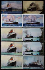 Ocean Liner Postcards VF Lot Of 10 Early British Ship Cards picture